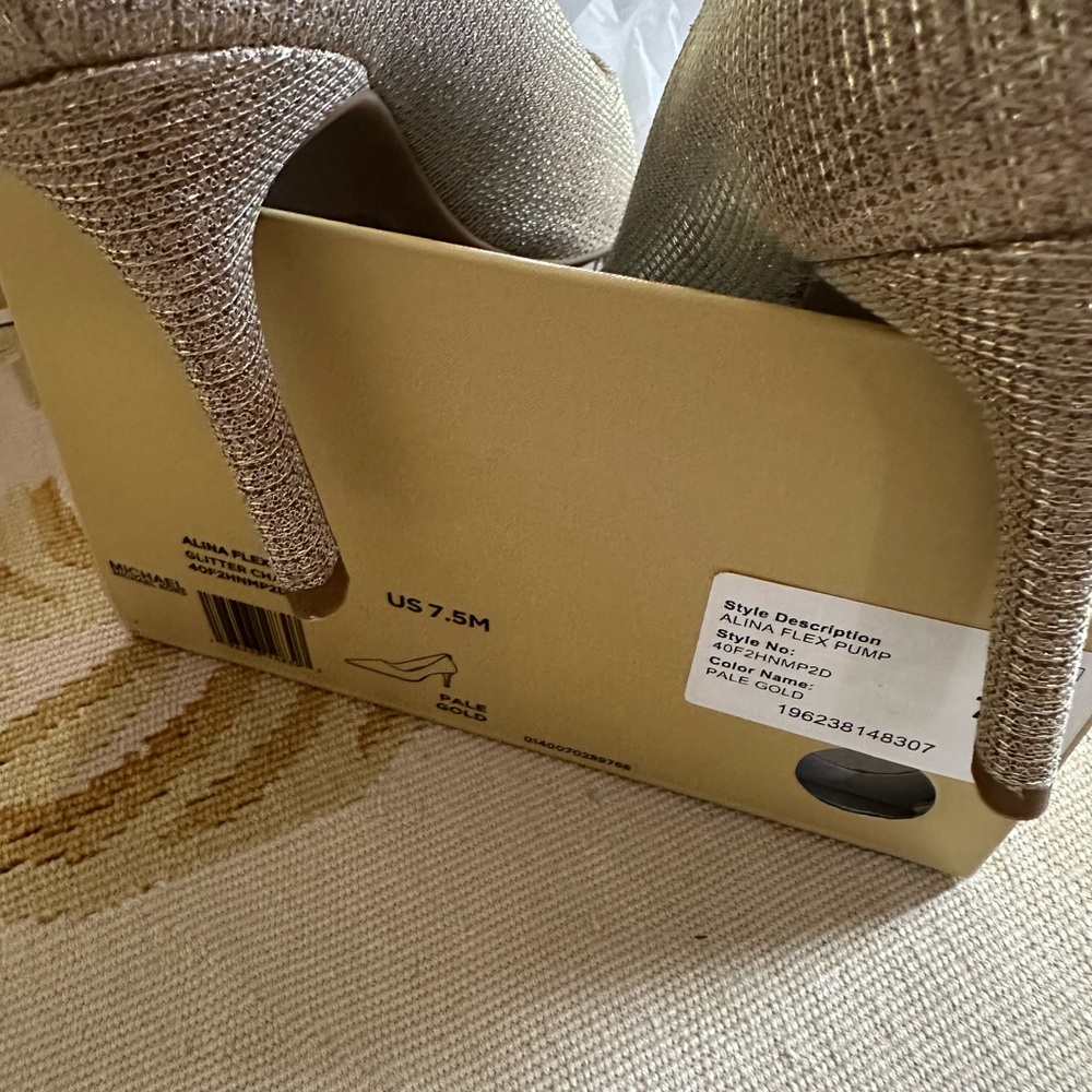 Michael Kors Alina Flex Pump Glitter Chain Mesh Pumps 7.5 Like New - Picture 3 of 8